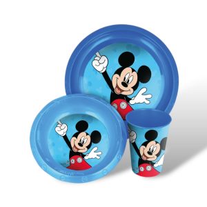 Set de plato + vaso de plástico